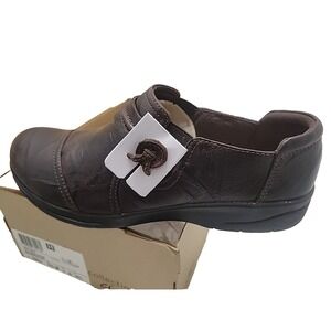 Clarks Shoes Womens 8.5 M Leather Cheyn Madi Casual Slip On Loafer Brown New